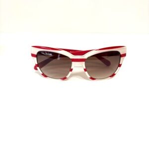 Kate Spade Red White Stripe Cat Eye Sunglasses